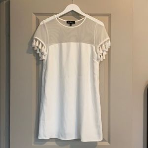 Lulus white tassel sleeve cocktail dress
